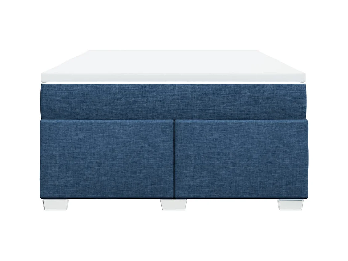 Cama com molas/colchão 140x200 cm tecido azul