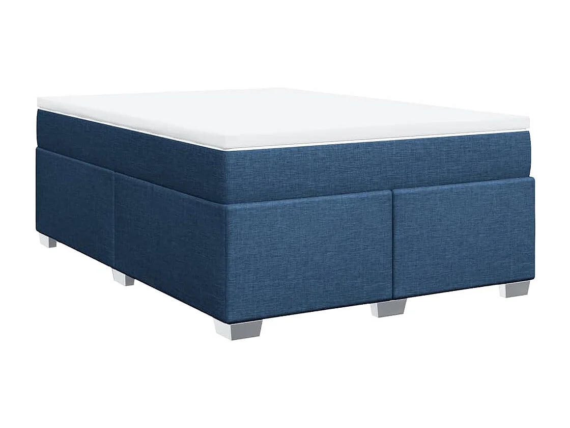 Cama com molas/colchão 140x200 cm tecido azul