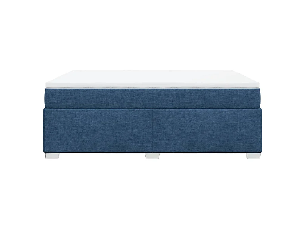 Boxspringbett mit Matratze Blau 140x200 cm Stoff