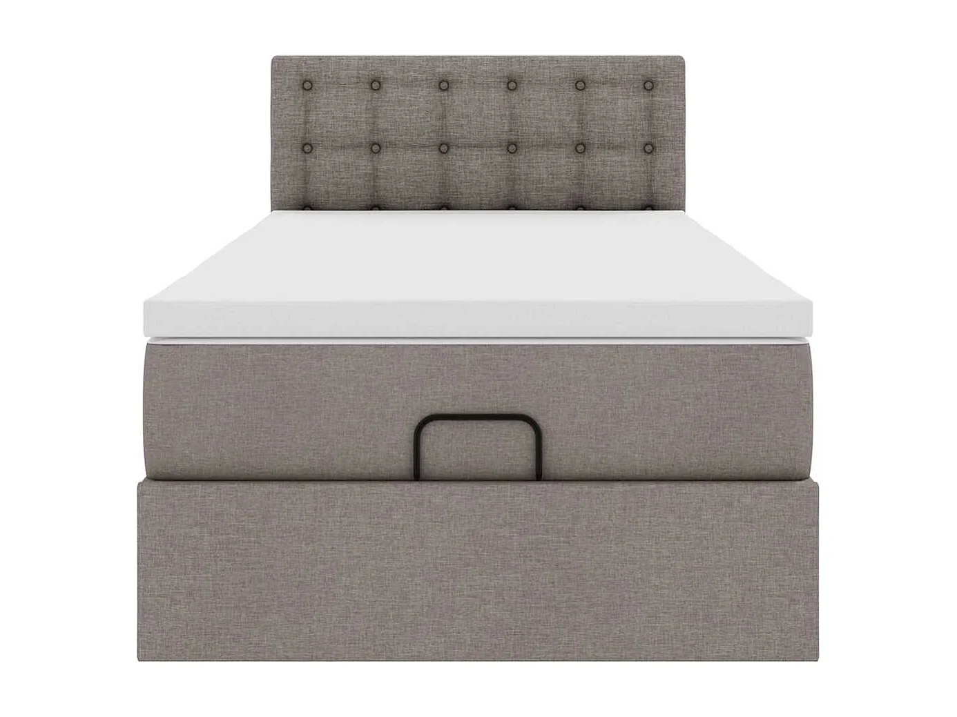 Ottoman-Bett mit Matratze Taupe 100x200 cm Stoff
