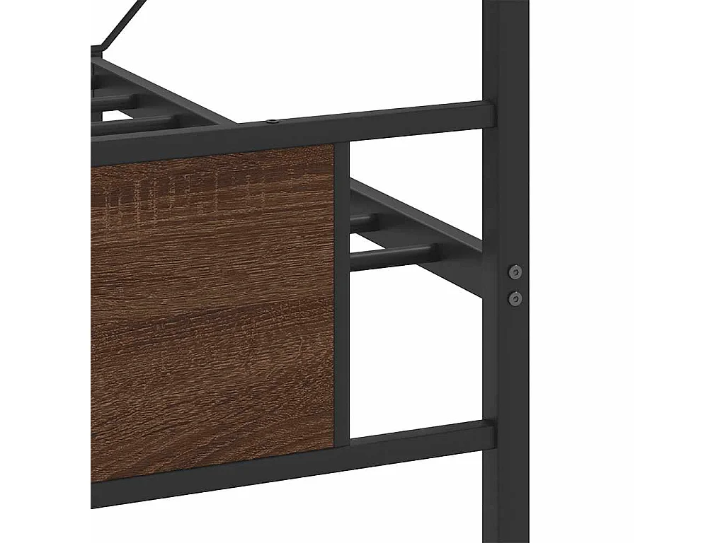 Cadre de lit en métal sans matelas chêne marron 160x200 cm