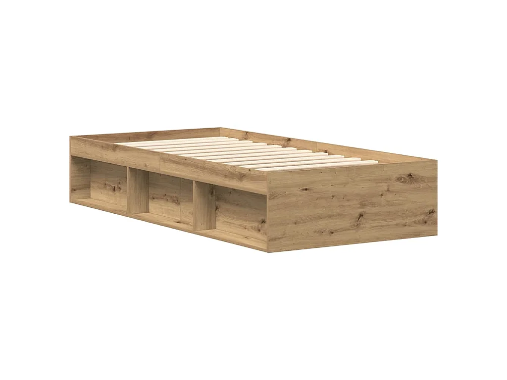 Cadre de lit sans matelas chêne artisanal 90x200 cm