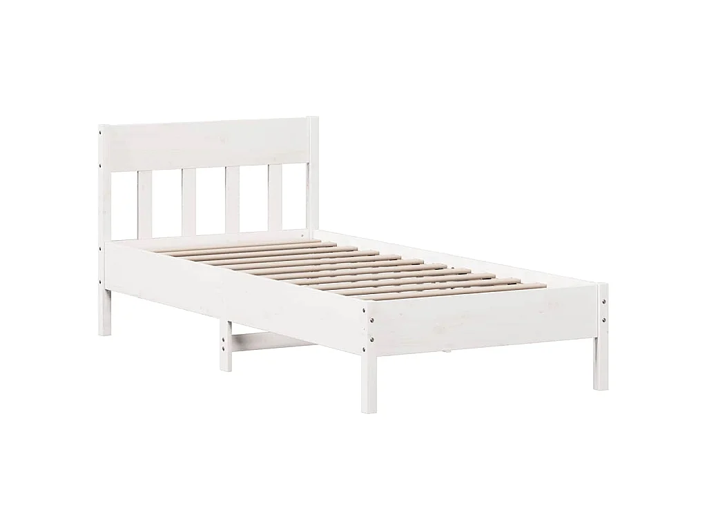 Cadre de lit sans matelas blanc 90x200 cm bois de pin massif