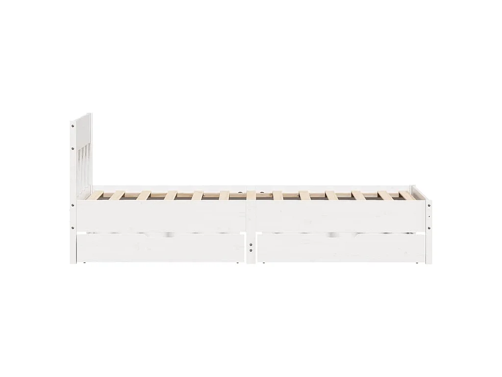 Cadre de lit sans matelas blanc 90x200 cm bois de pin massif