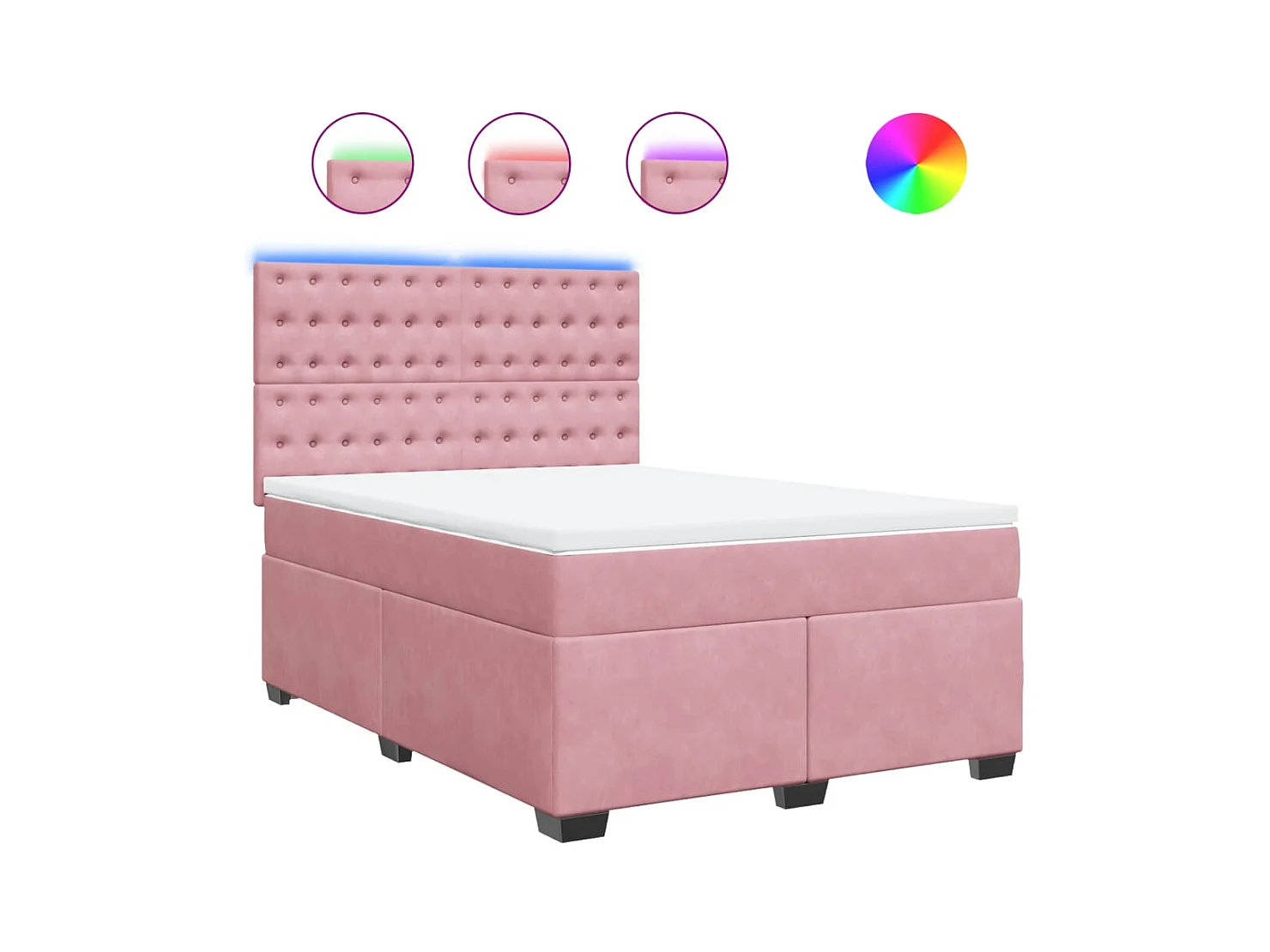 Sommier à lattes de lit avec matelas Rose 140x200 cm Velours