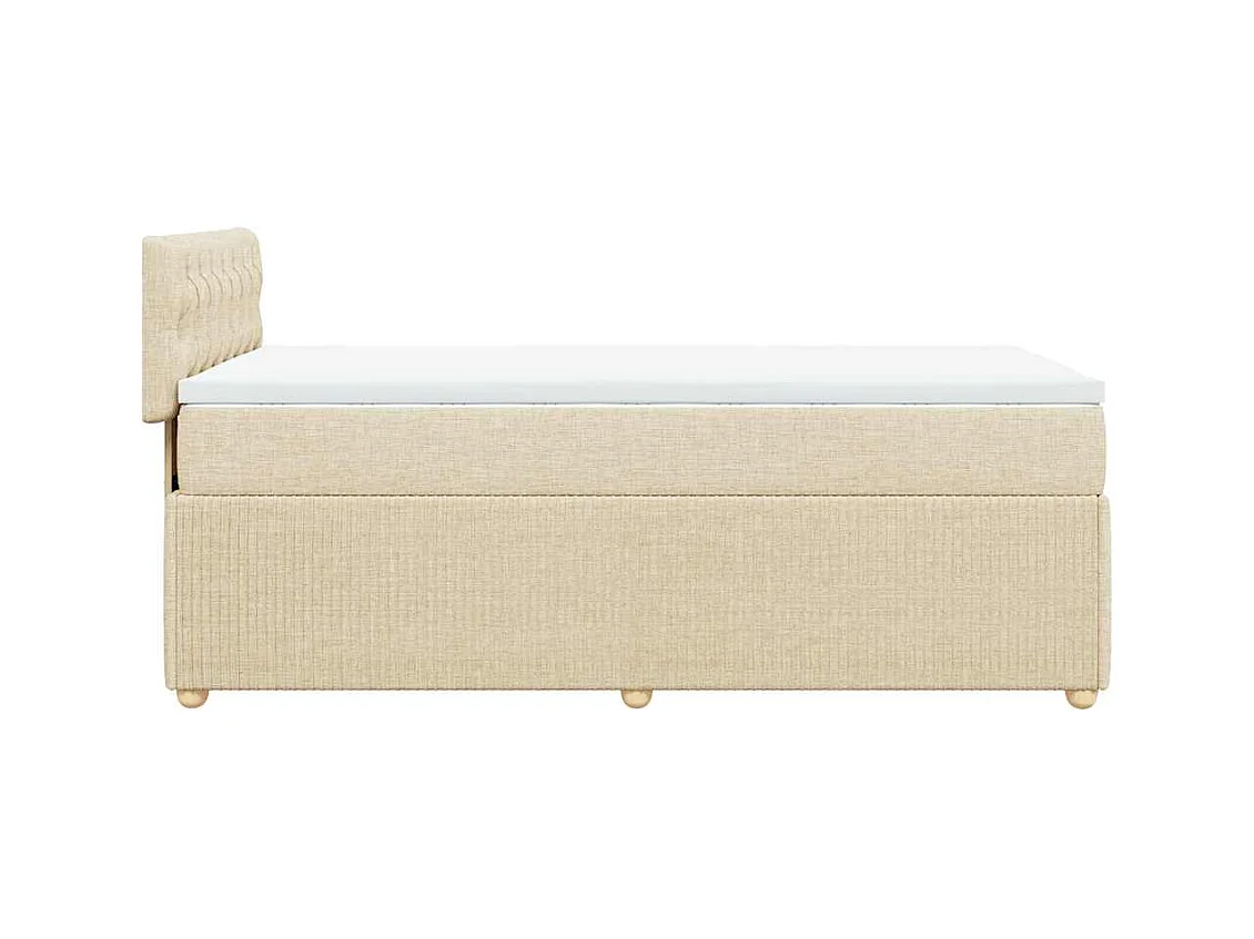 Sommier à lattes de lit et matelas Crème 90x190 cm Tissu