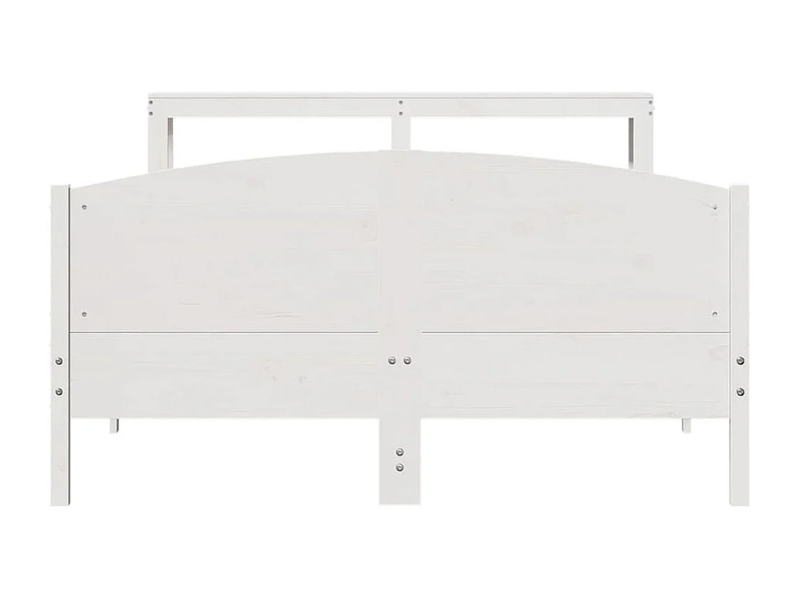 Cama sem colchão 140x190 cm madeira de pinho maciça branco