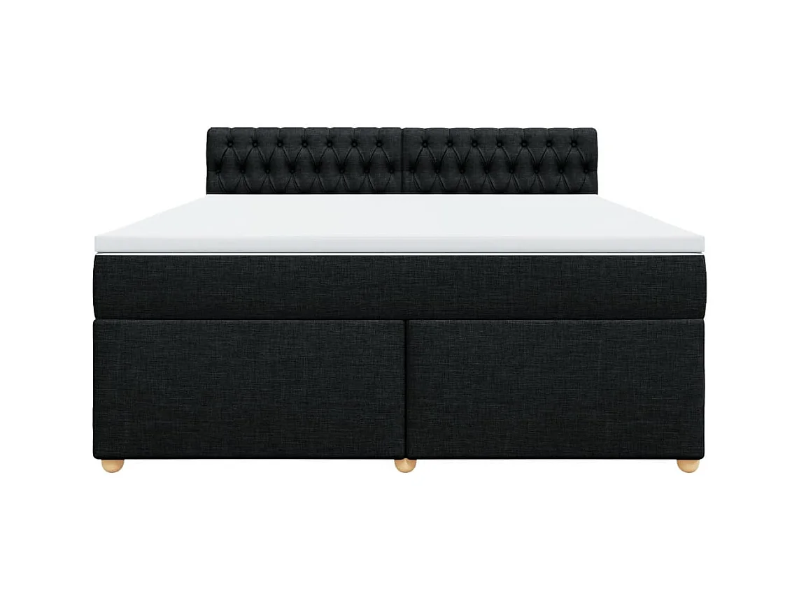 Boxspringbett mit Matratze Schwarz 180x200 cm Stoff