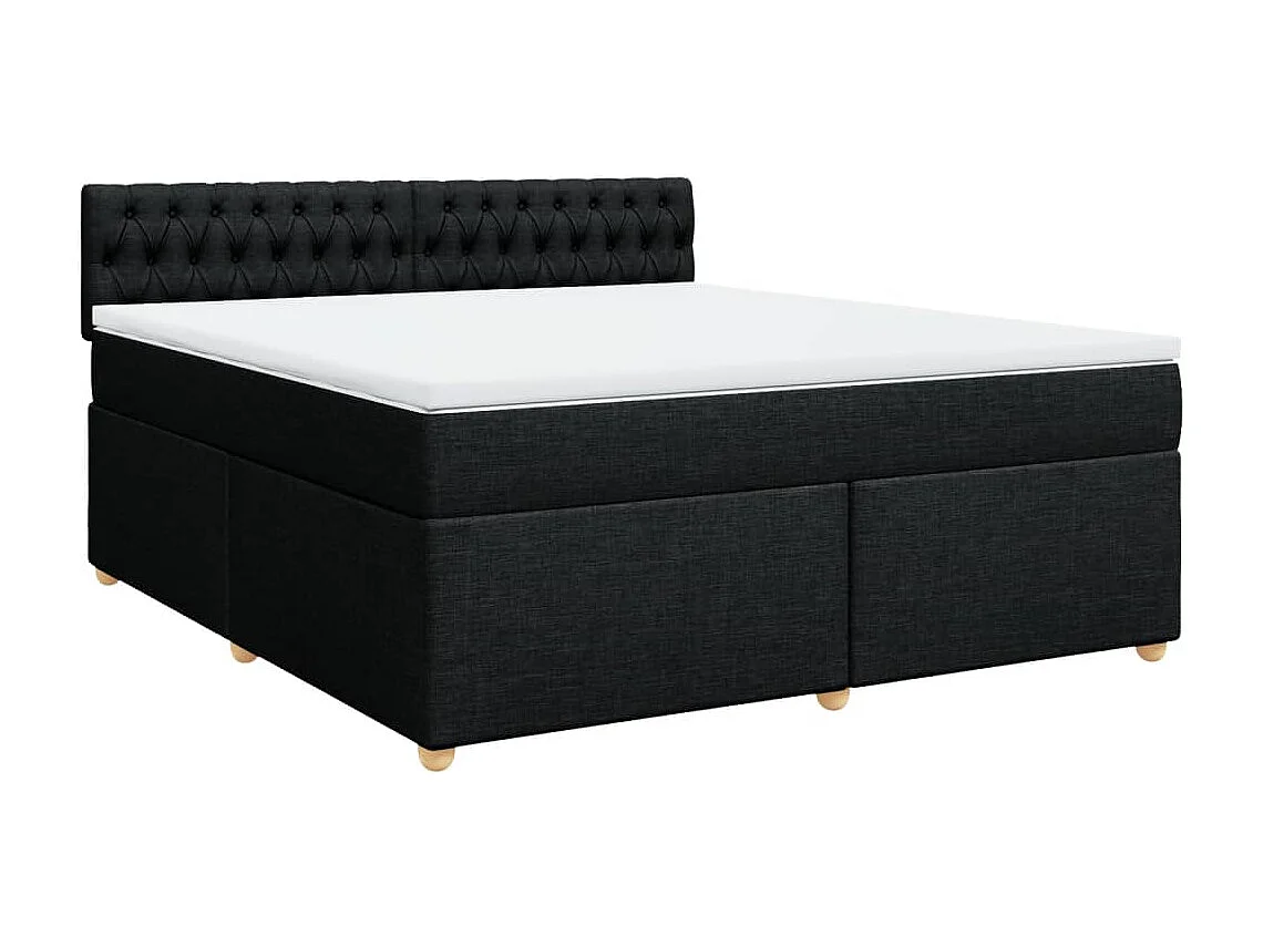 Boxspringbett mit Matratze Schwarz 180x200 cm Stoff