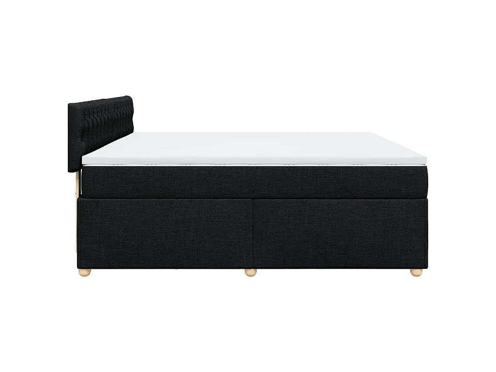 Sommier à lattes de lit avec matelas Noir 180x200 cm Tissu