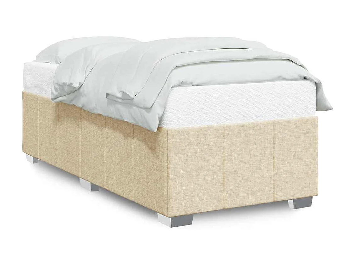 Cadre de lit sans matelas crème 100x200 cm tissu