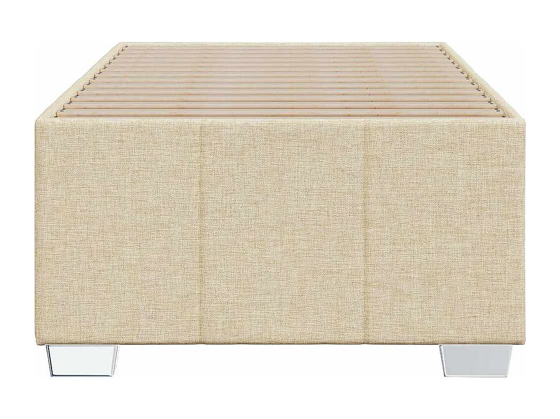 Cadre de lit sans matelas crème 100x200 cm tissu