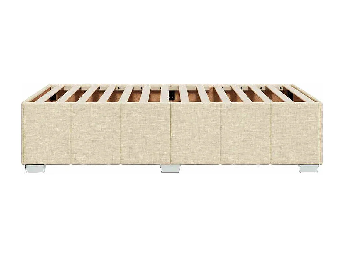 Cadre de lit sans matelas crème 100x200 cm tissu
