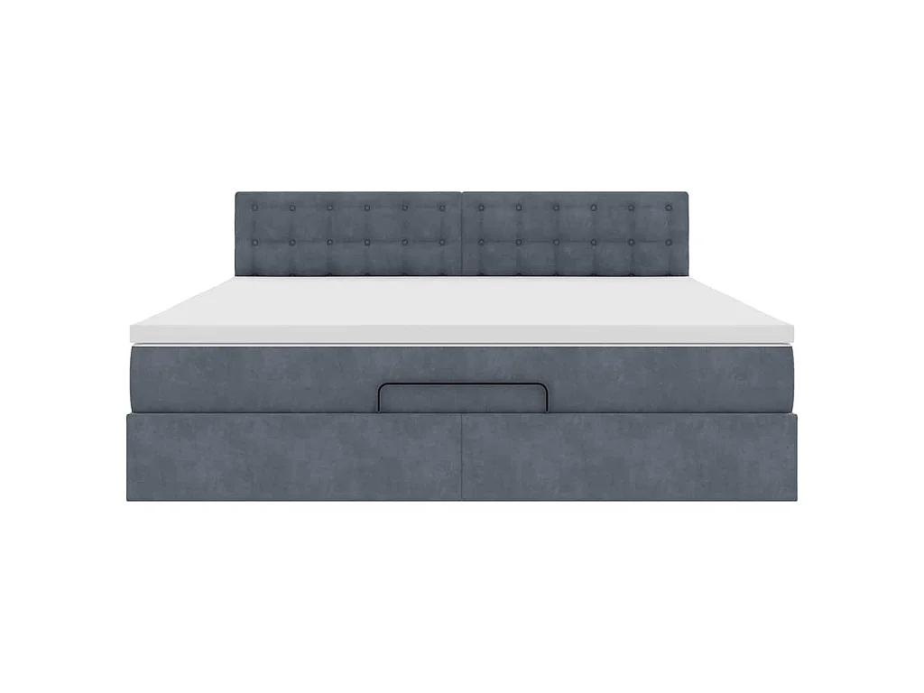Estructura de cama otomana con colchón gris oscuro 180x200cm