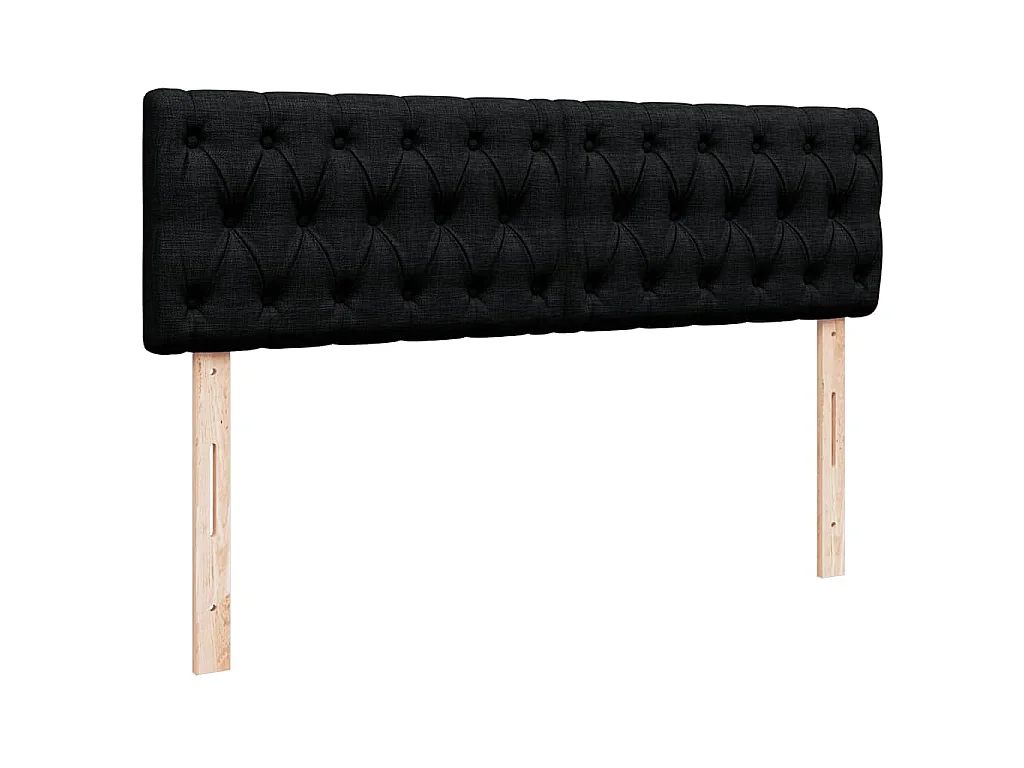 Pouf Letto con Materasso Nero 140x200 cm in Tessuto