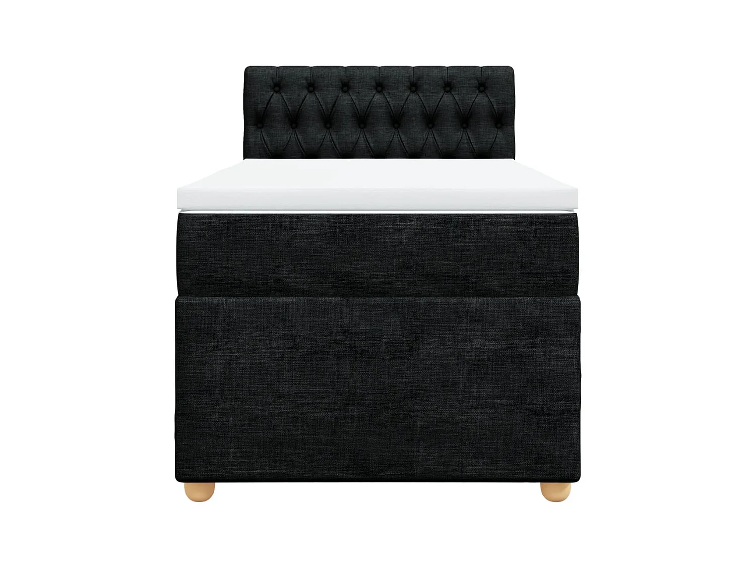 Boxspringbett mit Matratze Schwarz 100x200 cm Stoff