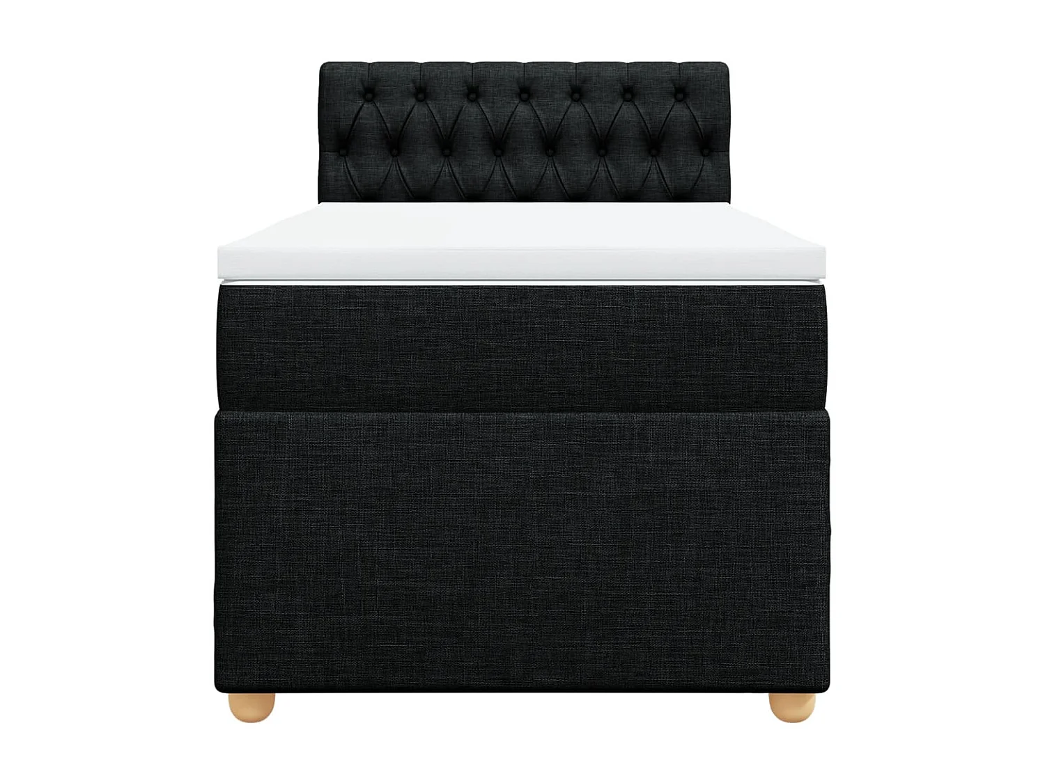 Cama box spring con colchón tela negro 100x200 cm