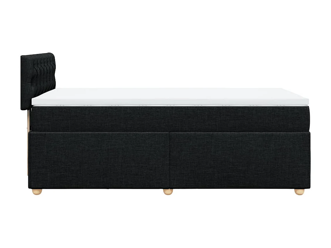 Cama box spring con colchón tela negro 100x200 cm