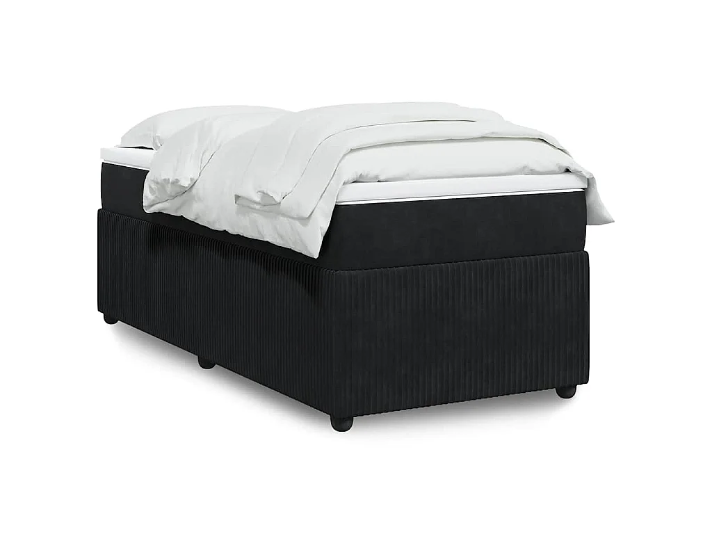 Boxspringbett mit Matratze Schwarz 90x190 cm Samt