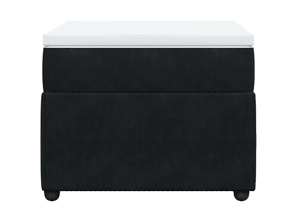 Giroletto a Molle con Materasso Nero 90x190 cm in Velluto