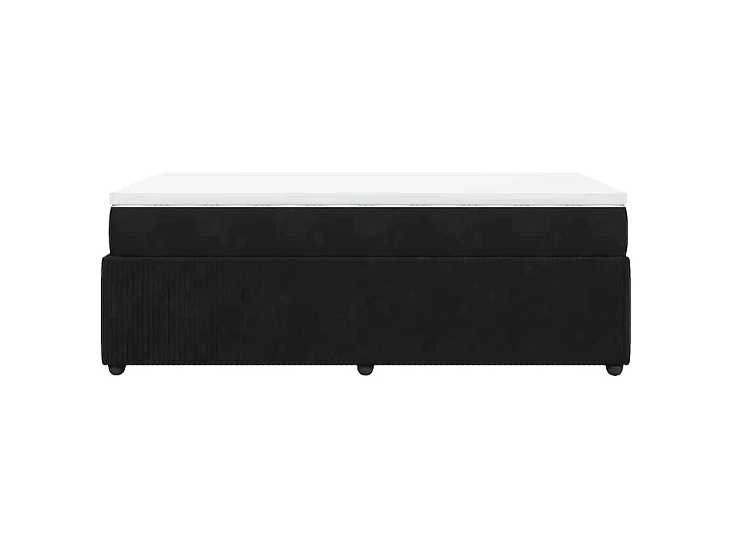 Giroletto a Molle con Materasso Nero 90x190 cm in Velluto