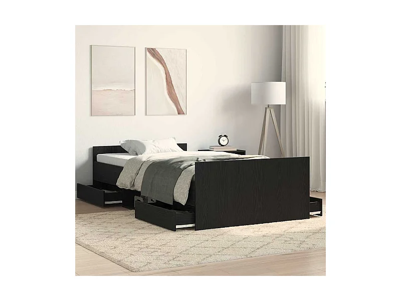 Cadre de lit Chêne noir 90 x 190 cm Bois d'ingénierie