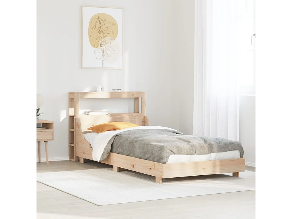 Cama sem colchão 100x200 cm madeira de pinho maciça