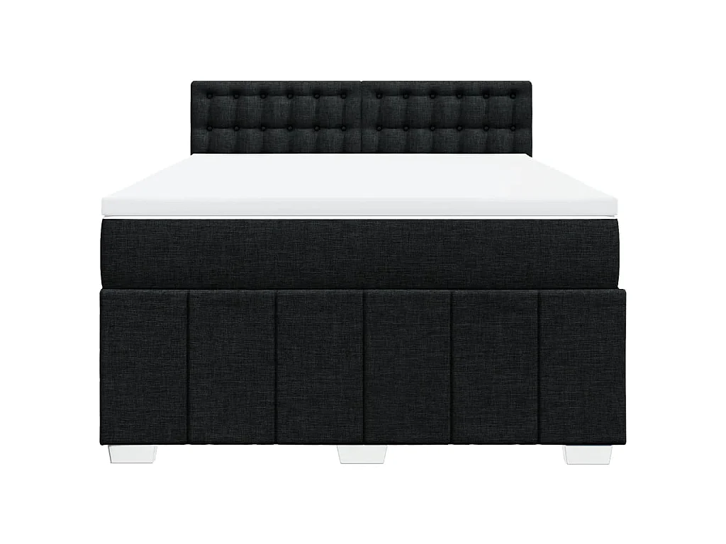Boxspringbett mit Matratze Schwarz 140x200 cm Stoff