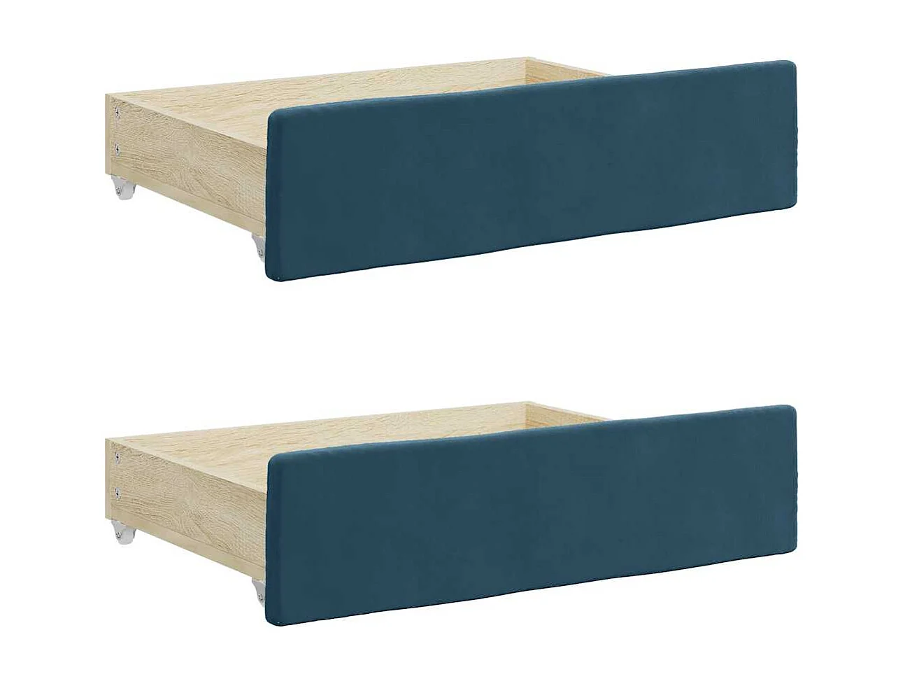 Divano Letto Estraibile con Cassetti Blu 100x200 cm in Velluto