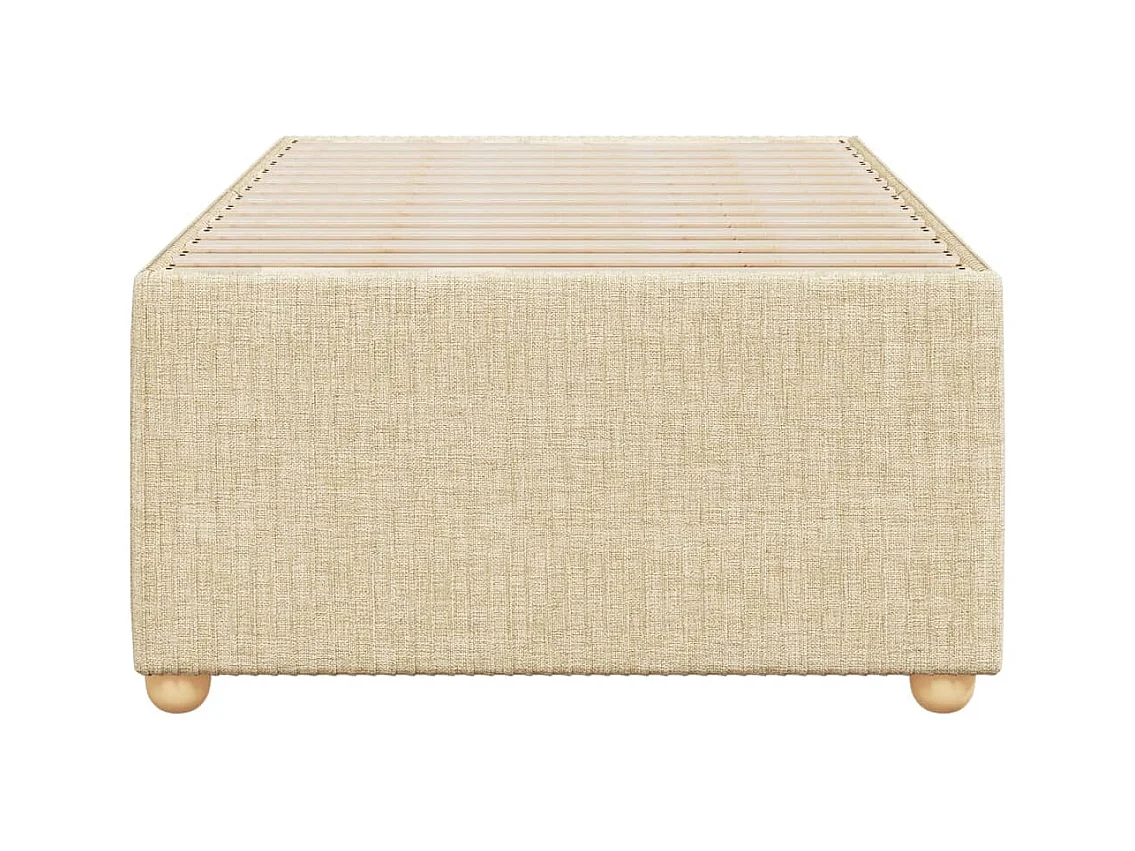 Cadre de lit sans matelas crème 100x200 cm tissu