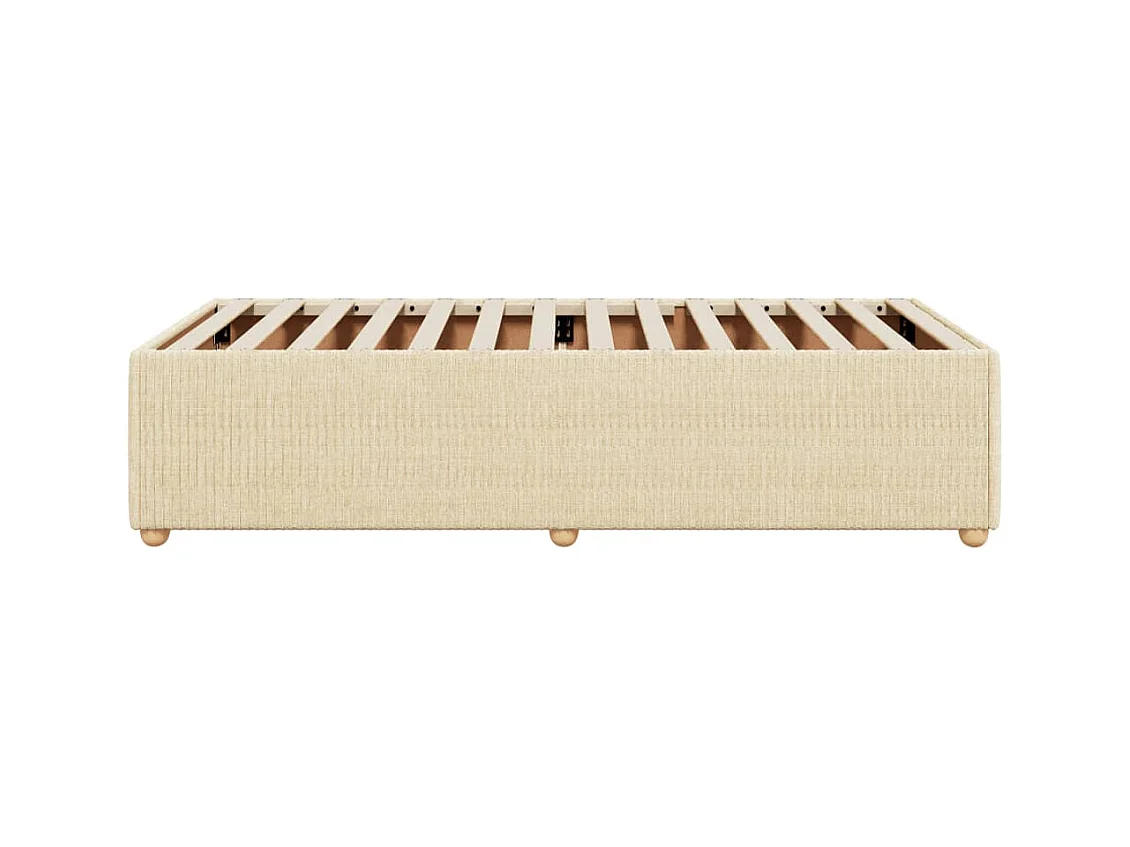 Cadre de lit sans matelas crème 100x200 cm tissu