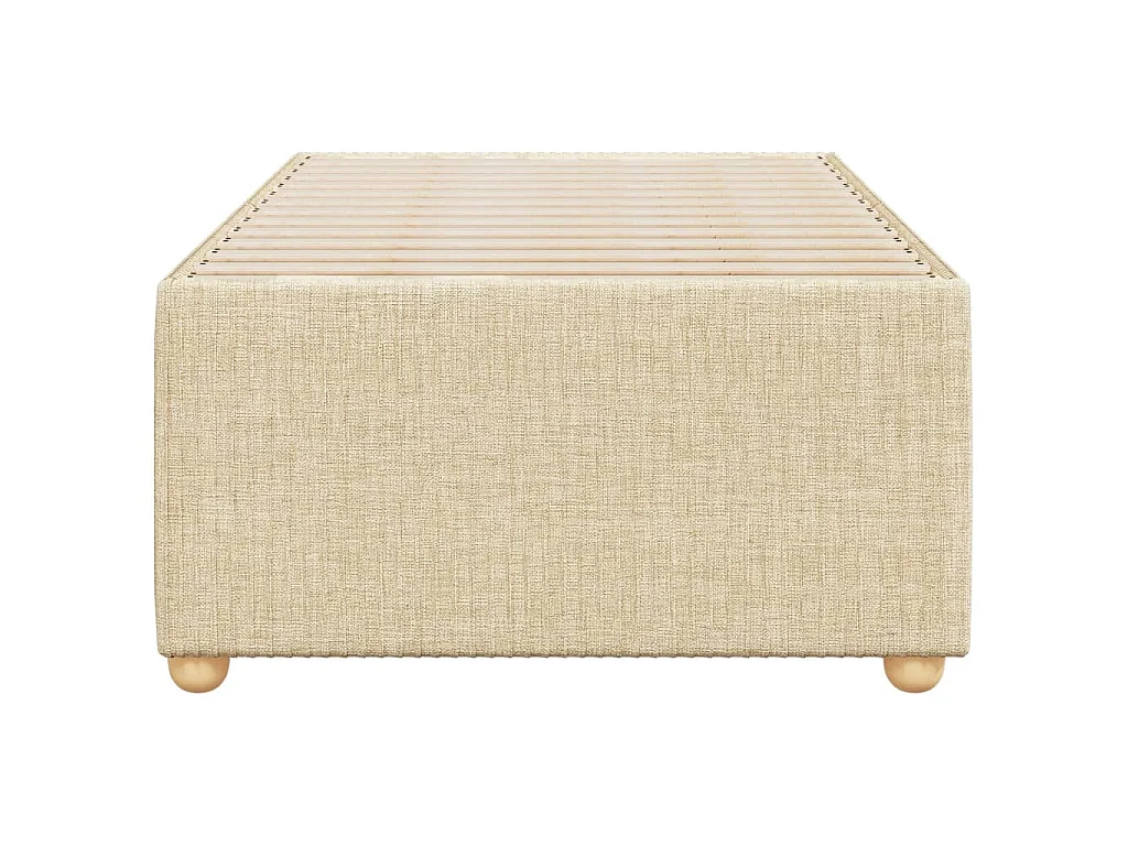 Estrutura de cama sem colchão 100x200 cm tecido cor creme