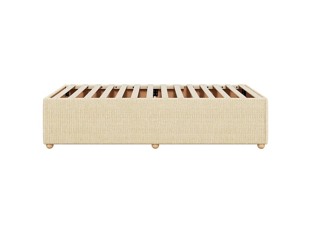 Estrutura de cama sem colchão 100x200 cm tecido cor creme
