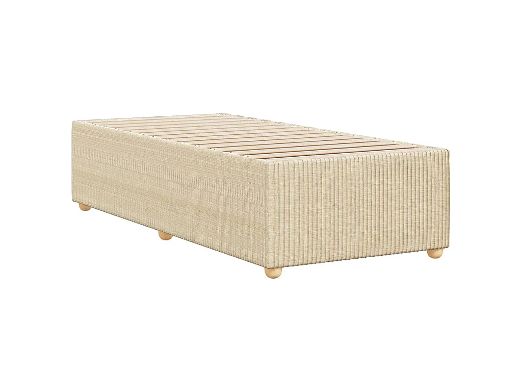 Estrutura de cama sem colchão 100x200 cm tecido cor creme
