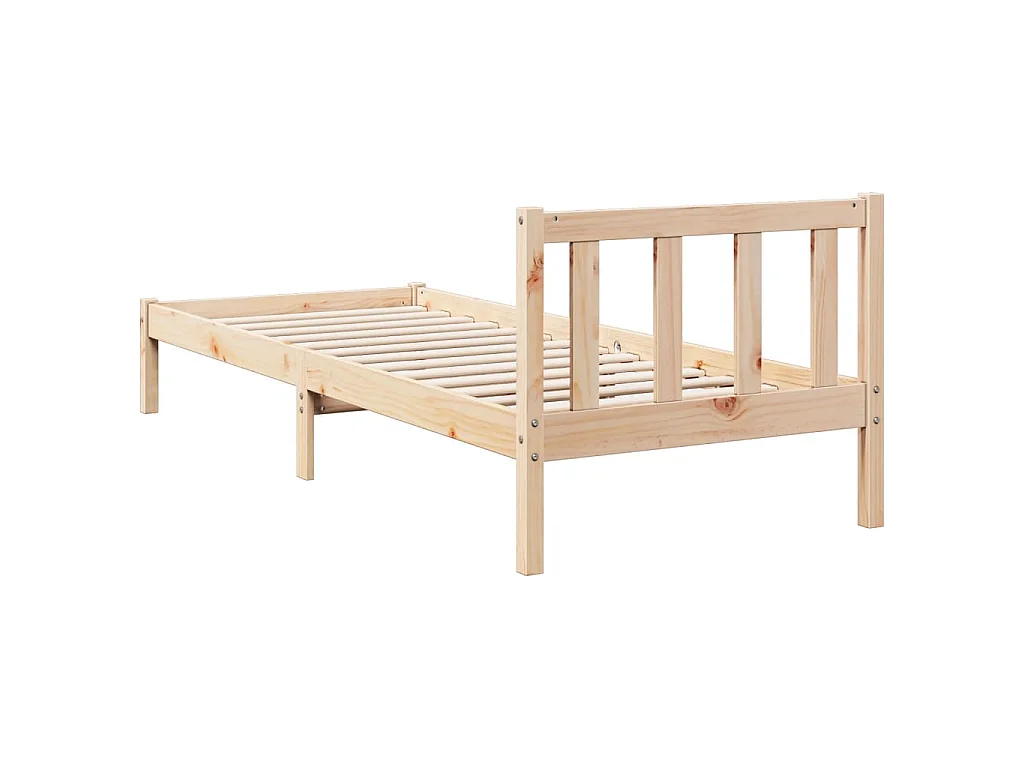 Cadre de lit extra long sans matelas 90x210 cm bois massif pin