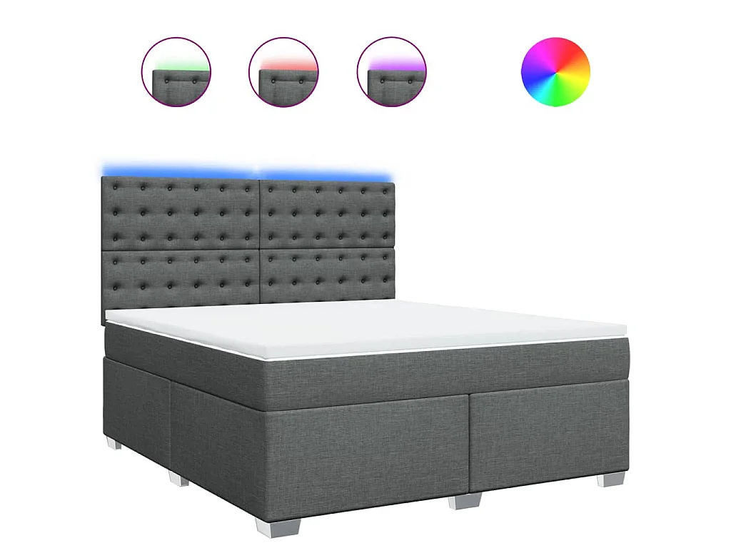 Boxspringbett mit Matratze Dunkelgrau 180x200 cm Stoff
