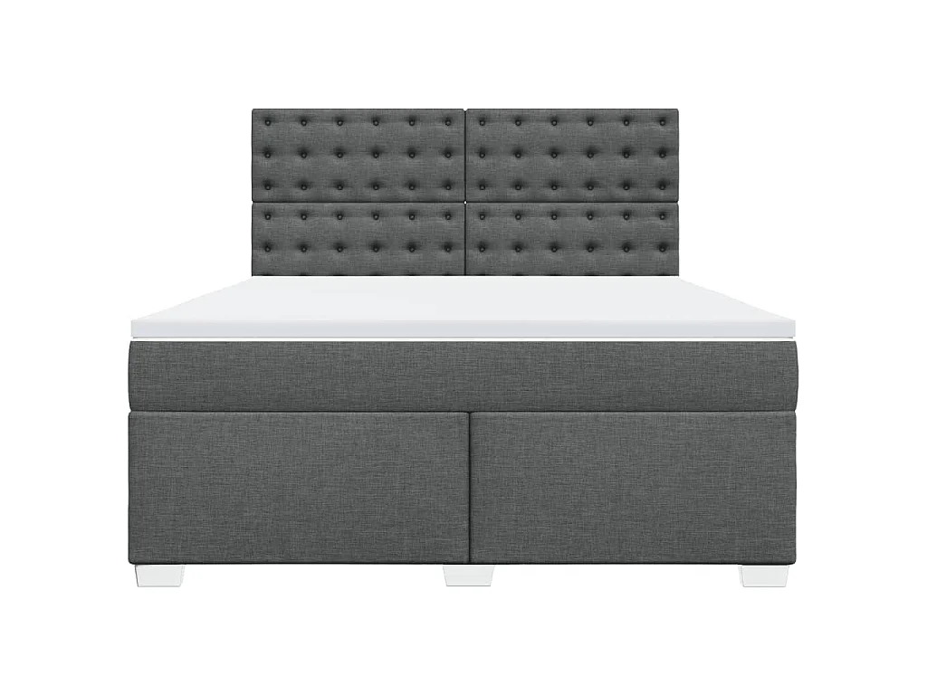 Boxspringbett mit Matratze Dunkelgrau 180x200 cm Stoff