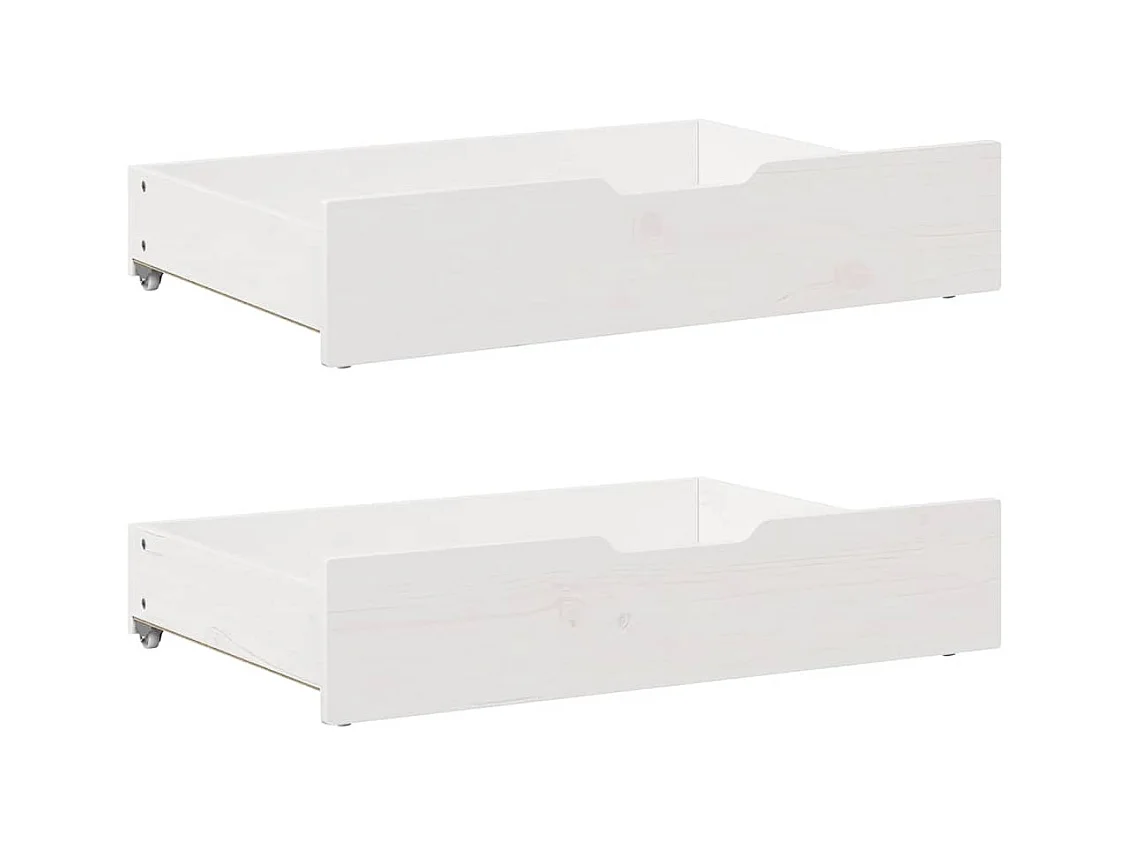Lit de jour et tiroirs sans matelas blanc 90x200 cm bois massif