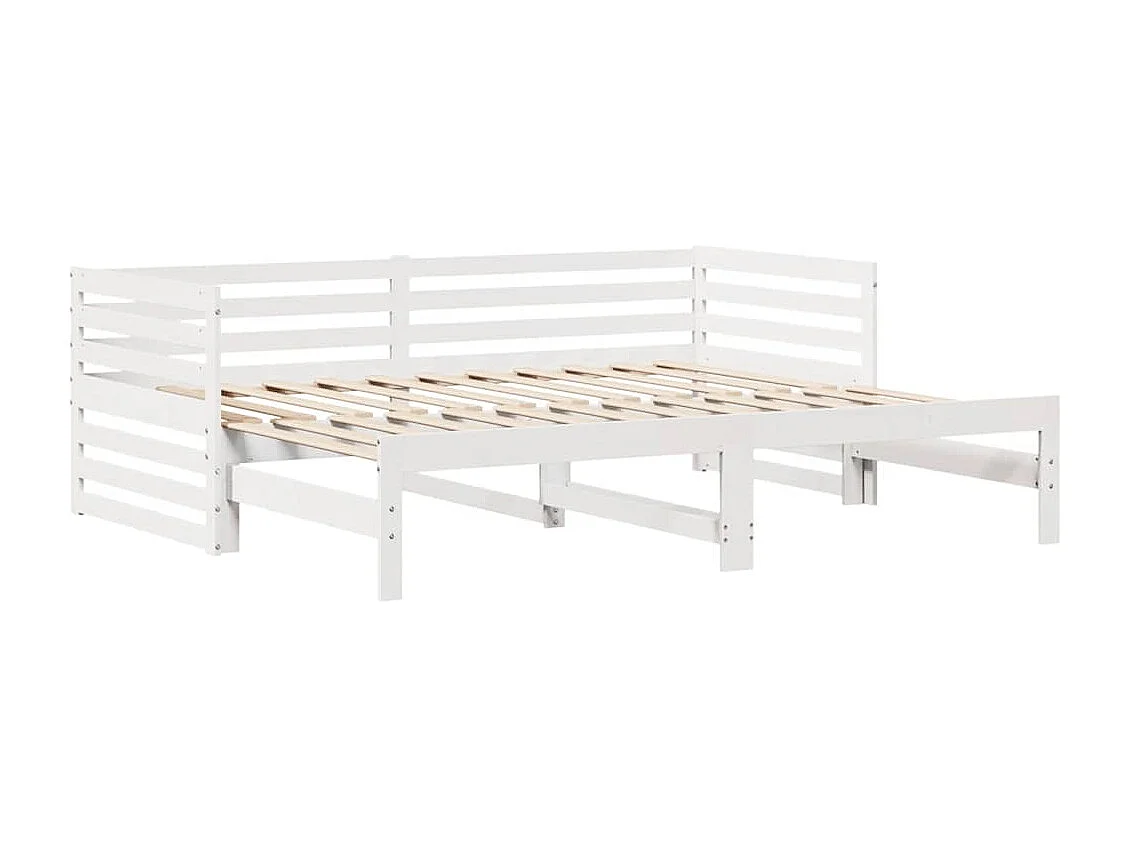 Lit de jour et tiroirs sans matelas blanc 90x200 cm bois massif
