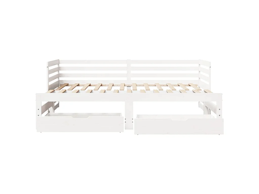 Sofá-cama c/ gavetas 90x200cm madeira de pinho maciça branco