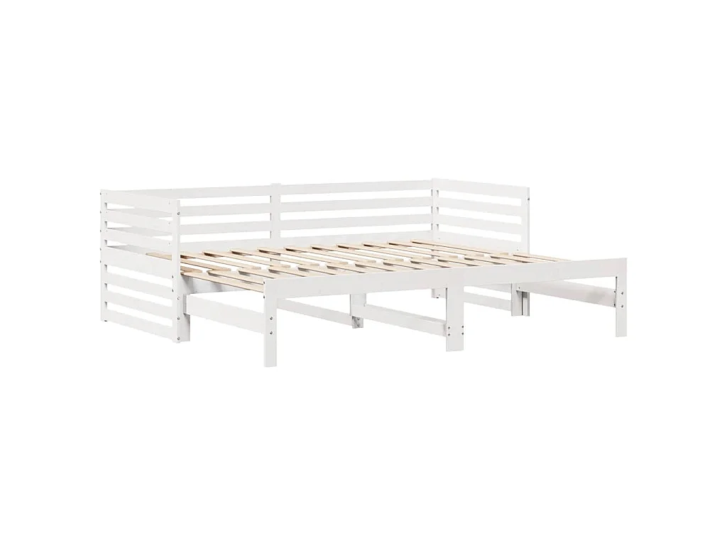 Sofá-cama c/ gavetas 90x200cm madeira de pinho maciça branco