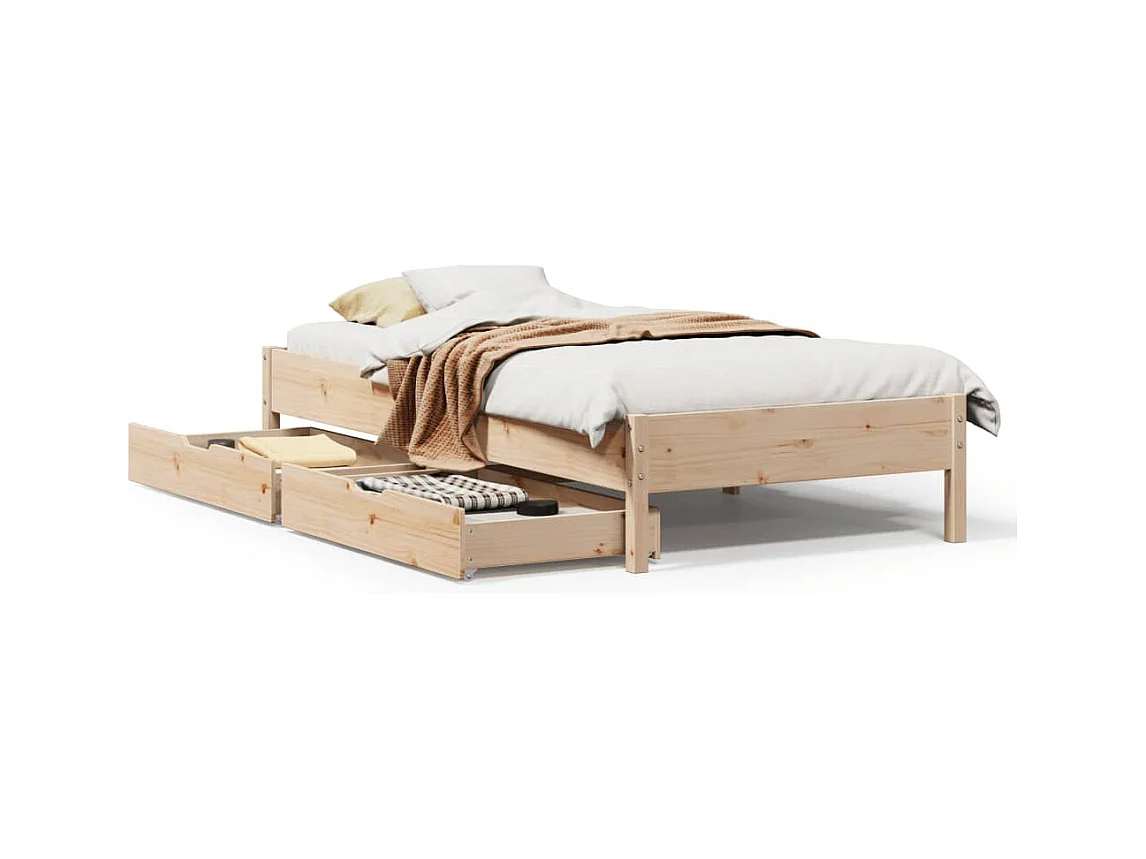 Cadre de lit sans matelas 90x200 cm bois de pin massif