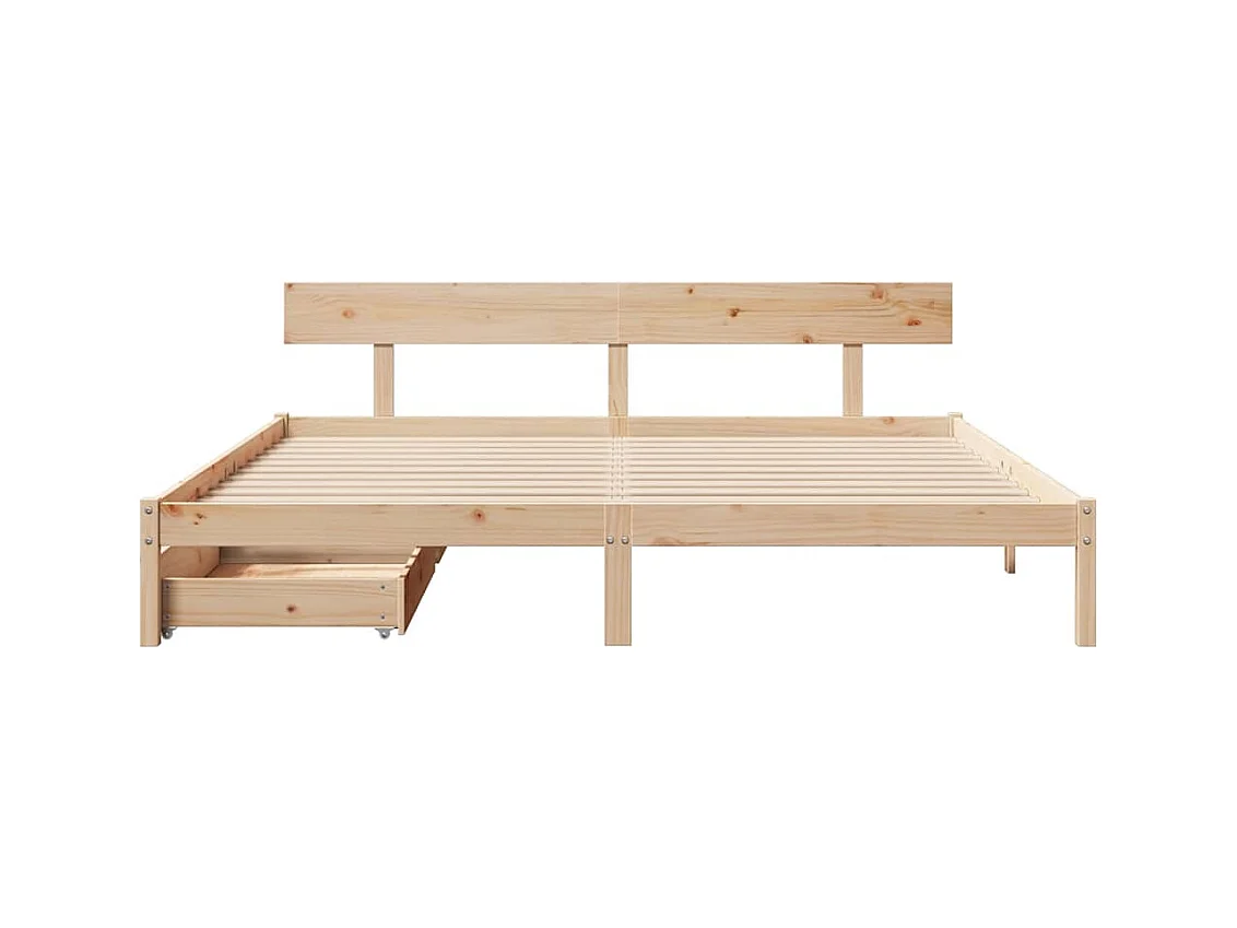Cadre de lit sans matelas 180x200 cm bois massif de pin