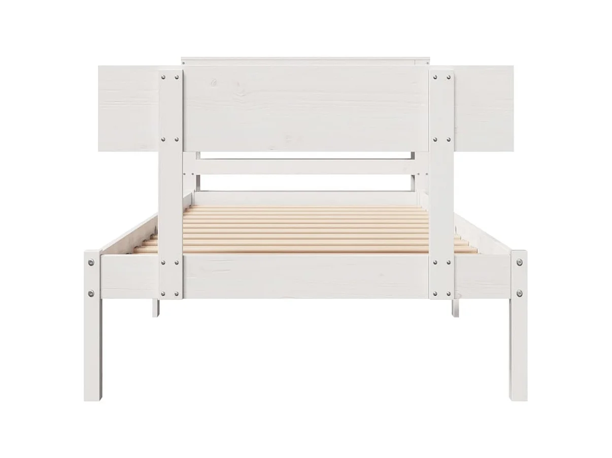 Cadre de lit sans matelas blanc 90x190 cm bois de pin massif
