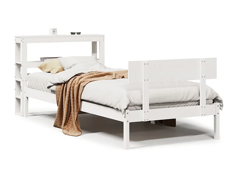 Cama sem colchão 90x190 cm madeira de pinho maciça branco