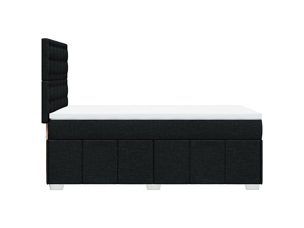 Sommier à lattes de lit avec matelas Noir 90x190 cm Tissu