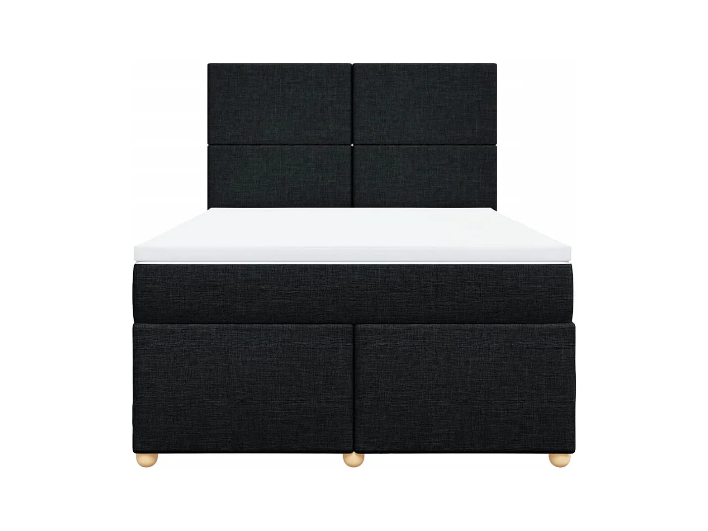 Giroletto a Molle con Materasso Nero 140x190 cm in Tessuto