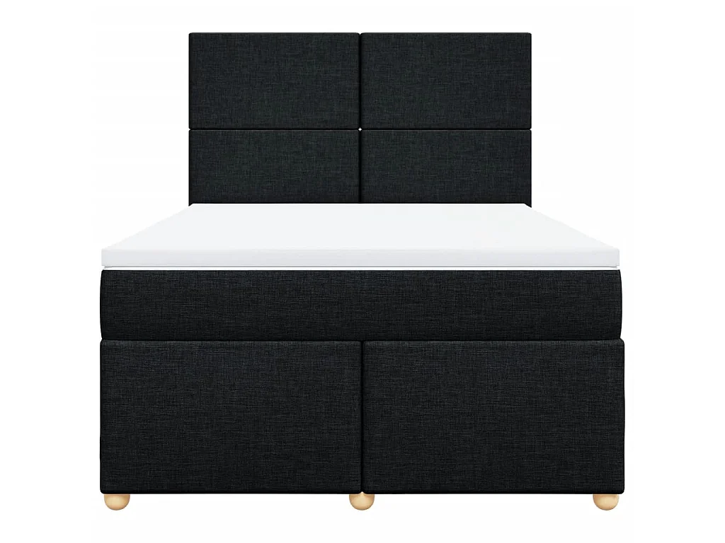 Sommier à lattes de lit avec matelas Noir 140x190 cm Tissu