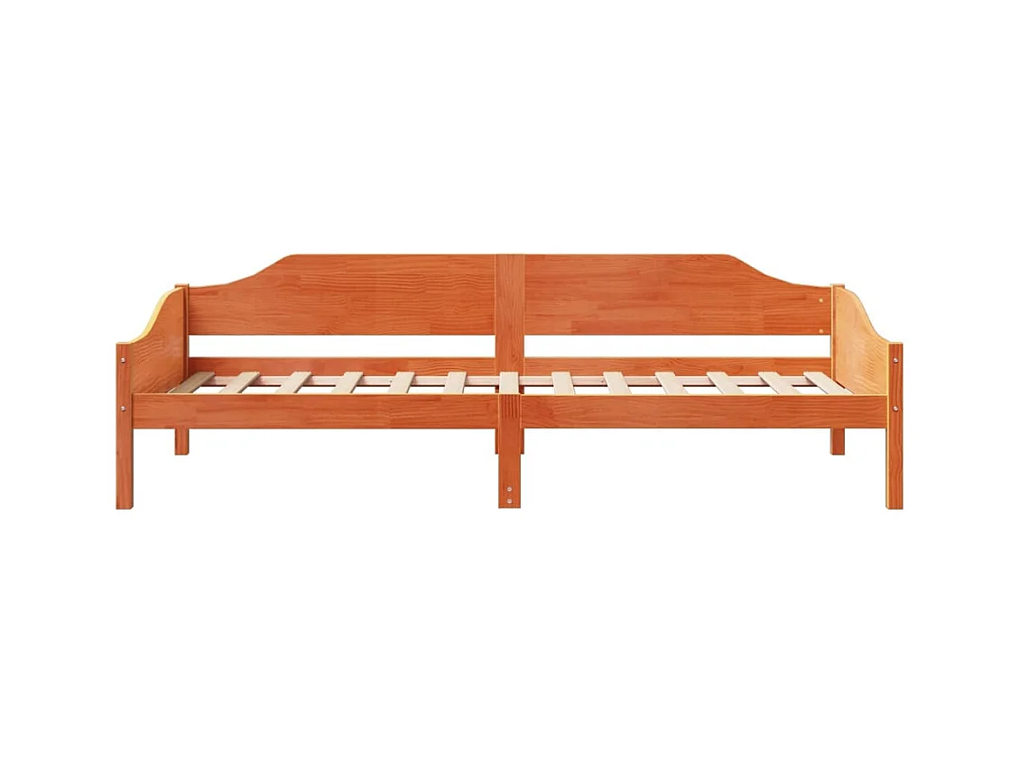 Massivholzbett ohne Matratze Wachsbraun 90x190 cm Kiefernholz