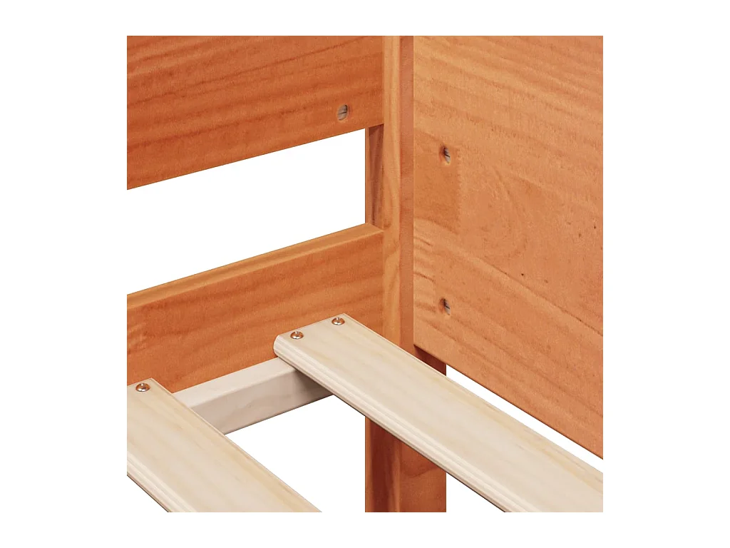 Massivholzbett ohne Matratze Wachsbraun 90x190 cm Kiefernholz